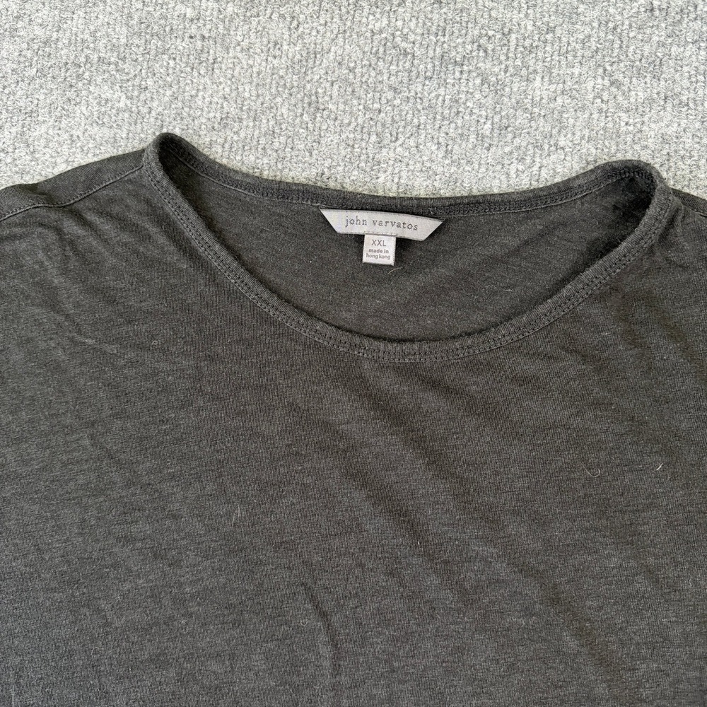 John Varvatos T Shirt Mens 2XL Black Ramie Viscose Short Sleeve Lounge Comfy - Picture 4 of 8